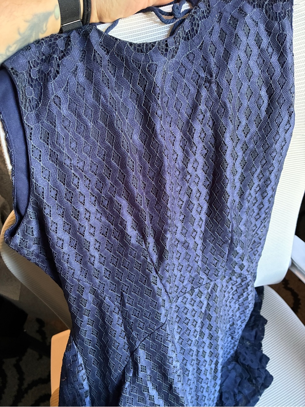 Wet Seal Navy Lace Overlay Sleeveless Dress